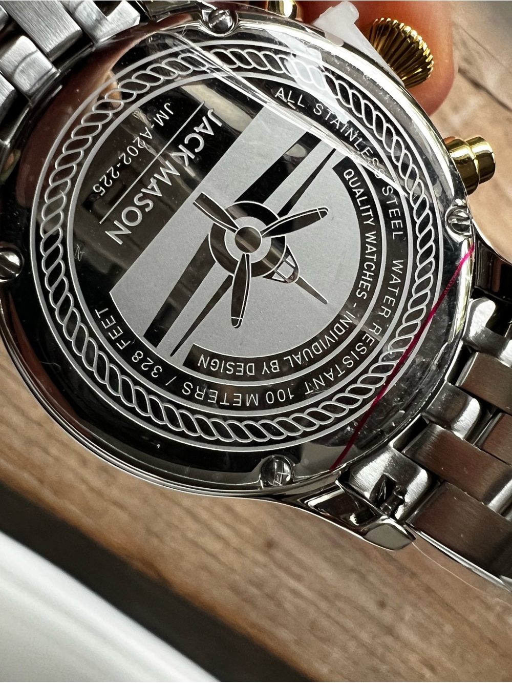 Jack Mason Women’s  Two-Tone Gold & Silver Chronograph Watch - Black Dial- New - Picture 6 of 10